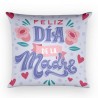 Cojín Feliz Día De La Madre Azul Con Flores Gde