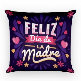 Cojín Feliz Día De La Madre Flores Morado Ch